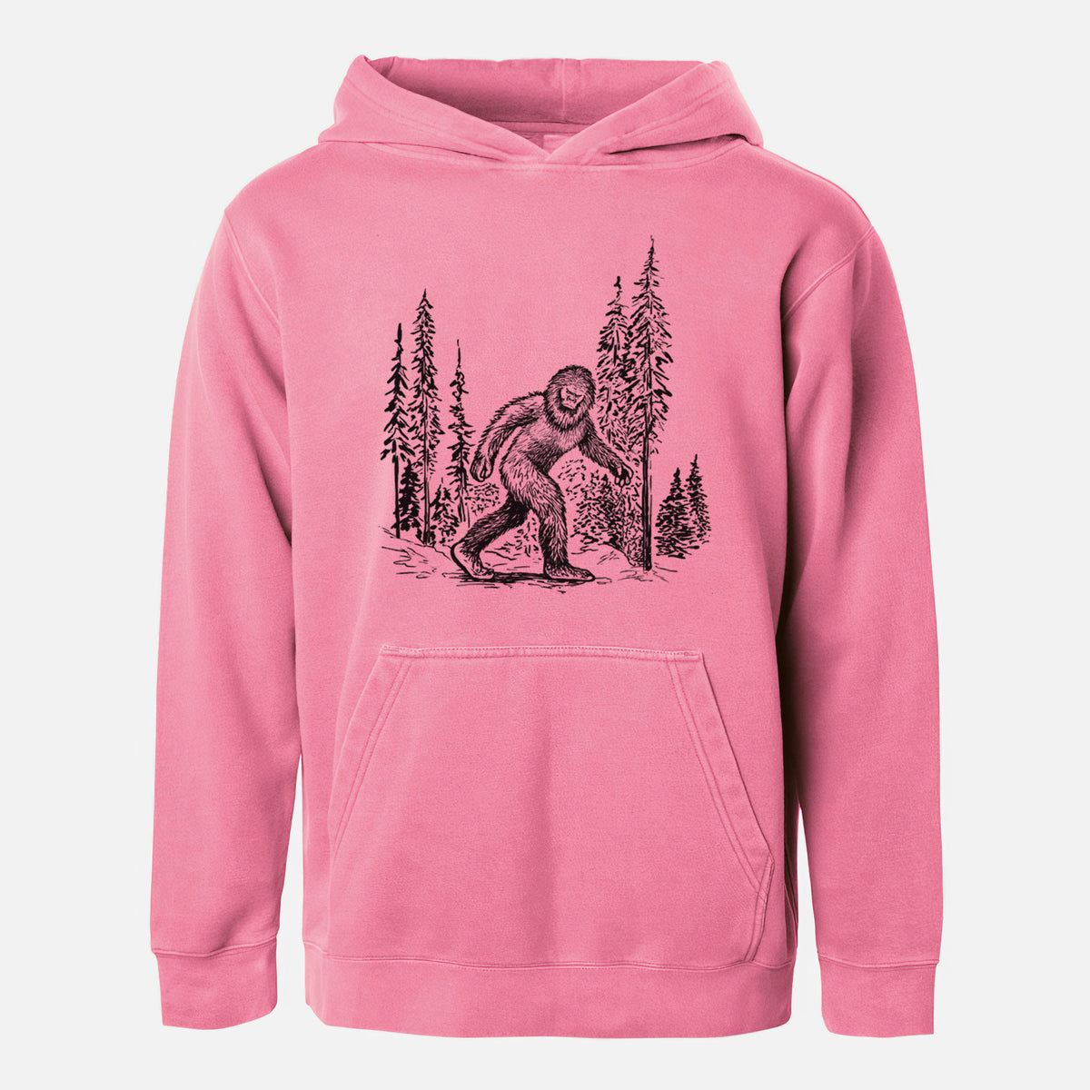 Bigfoot in the Woods - Youth Pigment Dyed Hoodie