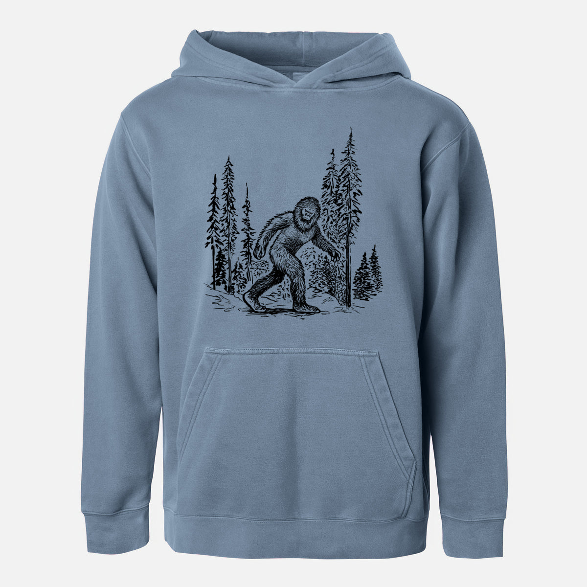 Bigfoot in the Woods - Youth Pigment Dyed Hoodie