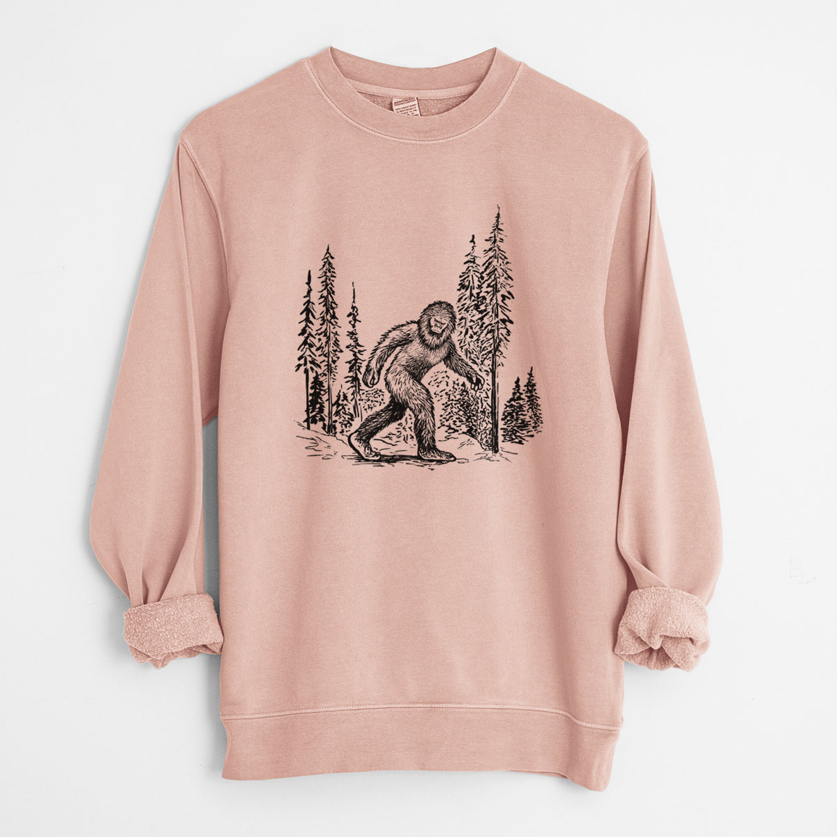 Bigfoot in the Woods - Unisex Pigment Dyed Crew Sweatshirt