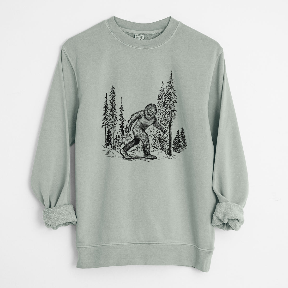 Bigfoot in the Woods - Unisex Pigment Dyed Crew Sweatshirt
