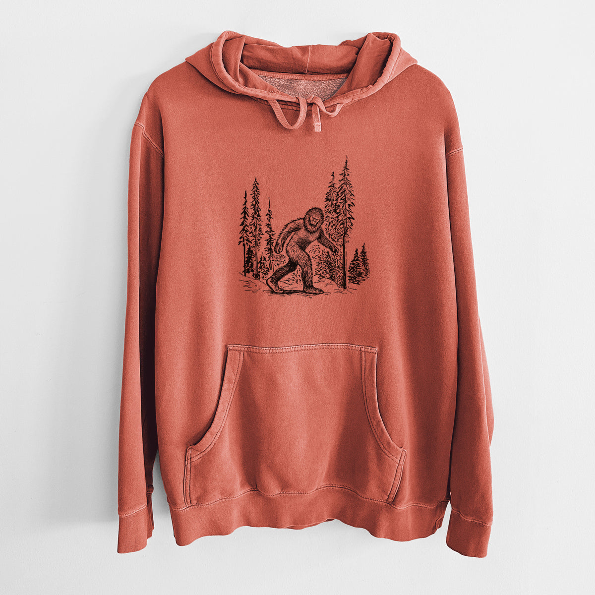 Bigfoot in the Woods - Unisex Pigment Dyed Hoodie