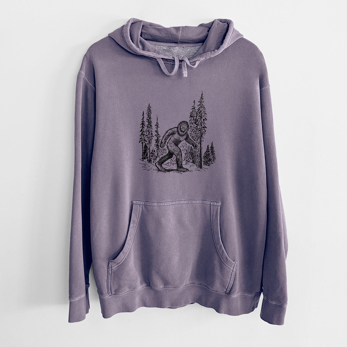 Bigfoot in the Woods - Unisex Pigment Dyed Hoodie