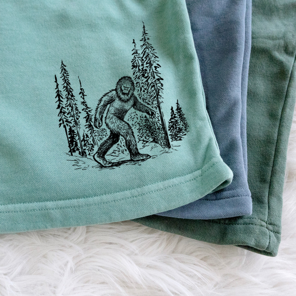 Bigfoot in the Woods - Unisex Pigment Dyed Shorts