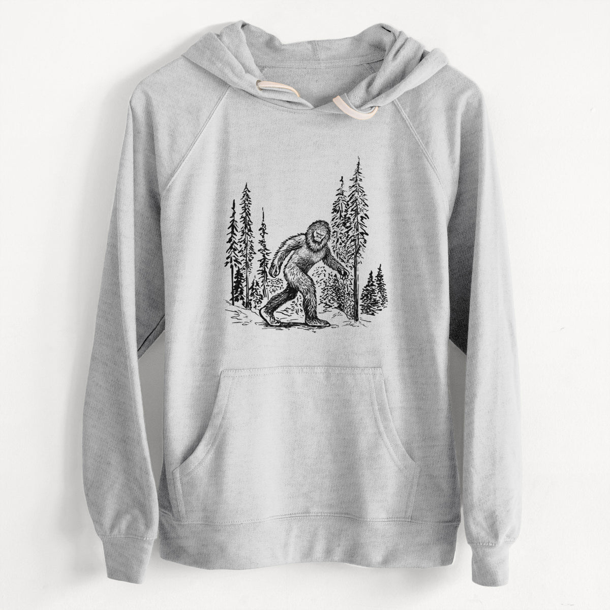 CLEARANCE - Bigfoot in the Woods  - Unisex Slim Fit Loopback Terry Hoodie