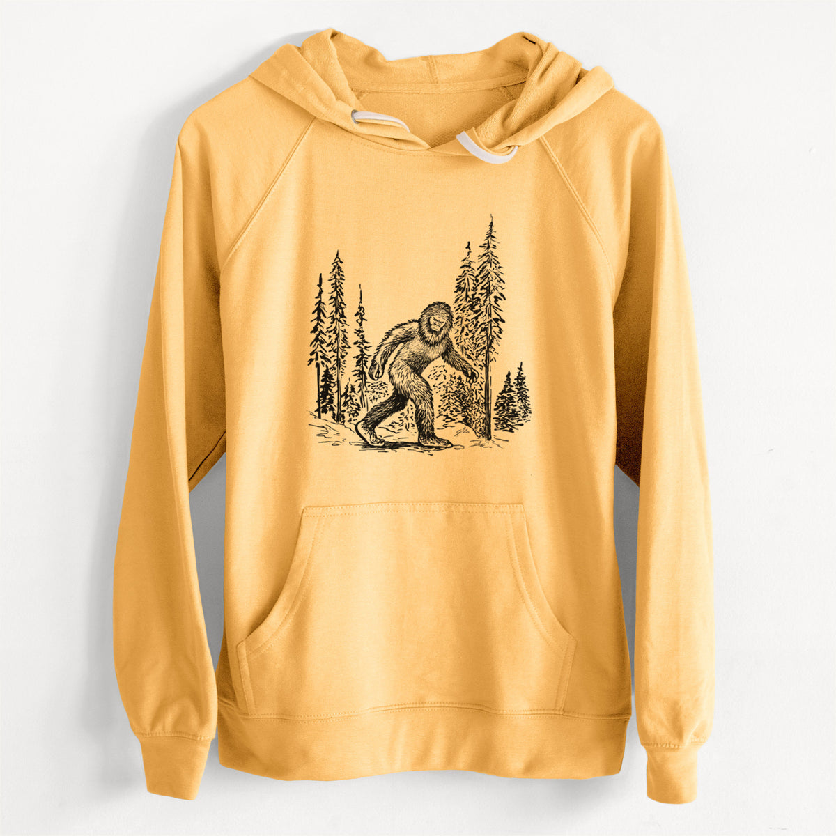 CLEARANCE - Bigfoot in the Woods  - Unisex Slim Fit Loopback Terry Hoodie