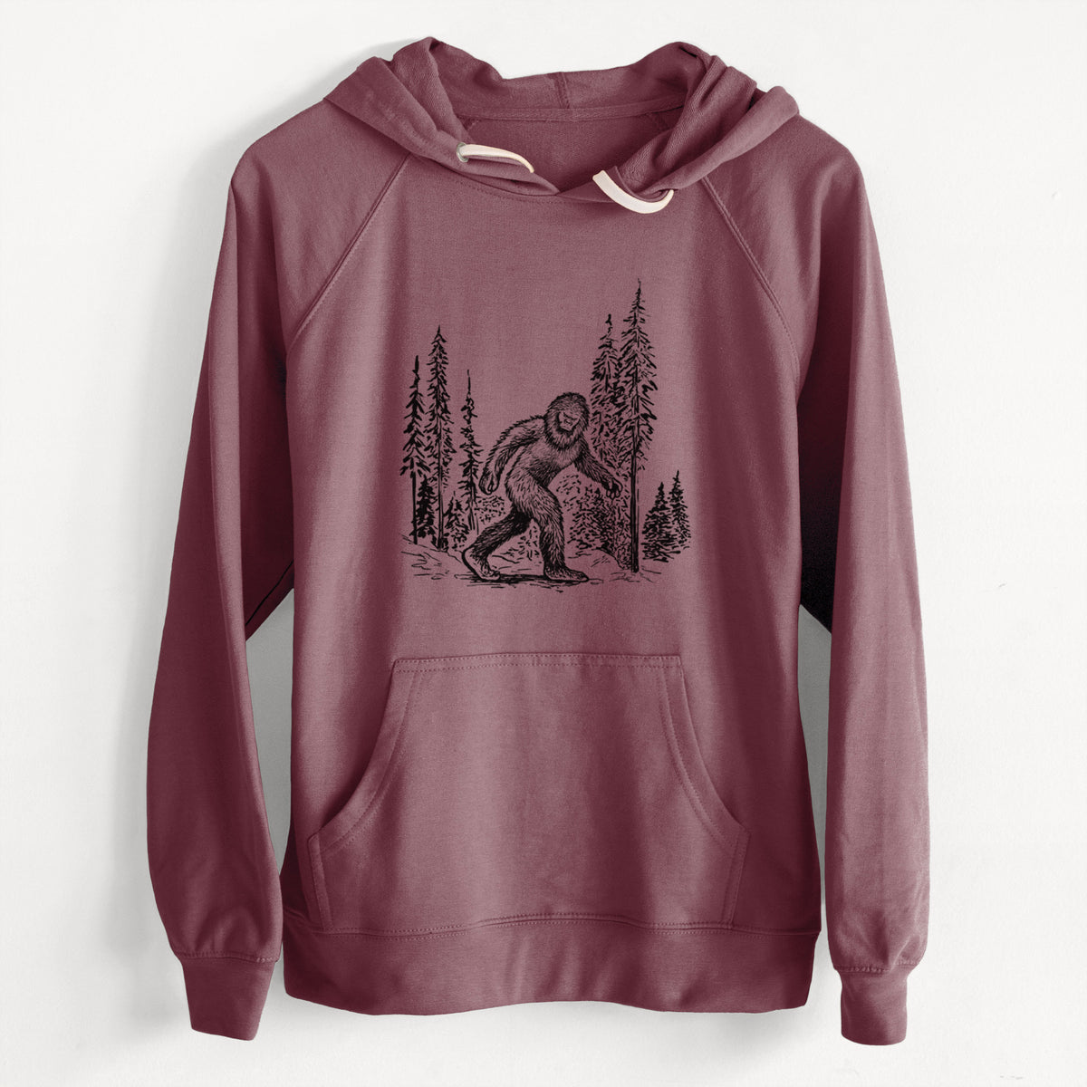 CLEARANCE - Bigfoot in the Woods  - Unisex Slim Fit Loopback Terry Hoodie