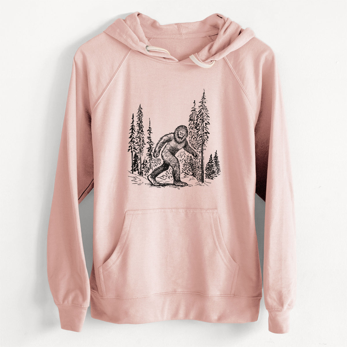 CLEARANCE - Bigfoot in the Woods  - Unisex Slim Fit Loopback Terry Hoodie