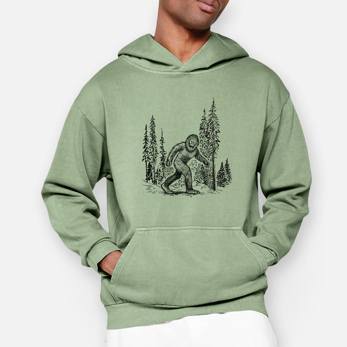 Bigfoot in the Woods  - Urban Heavyweight Hoodie