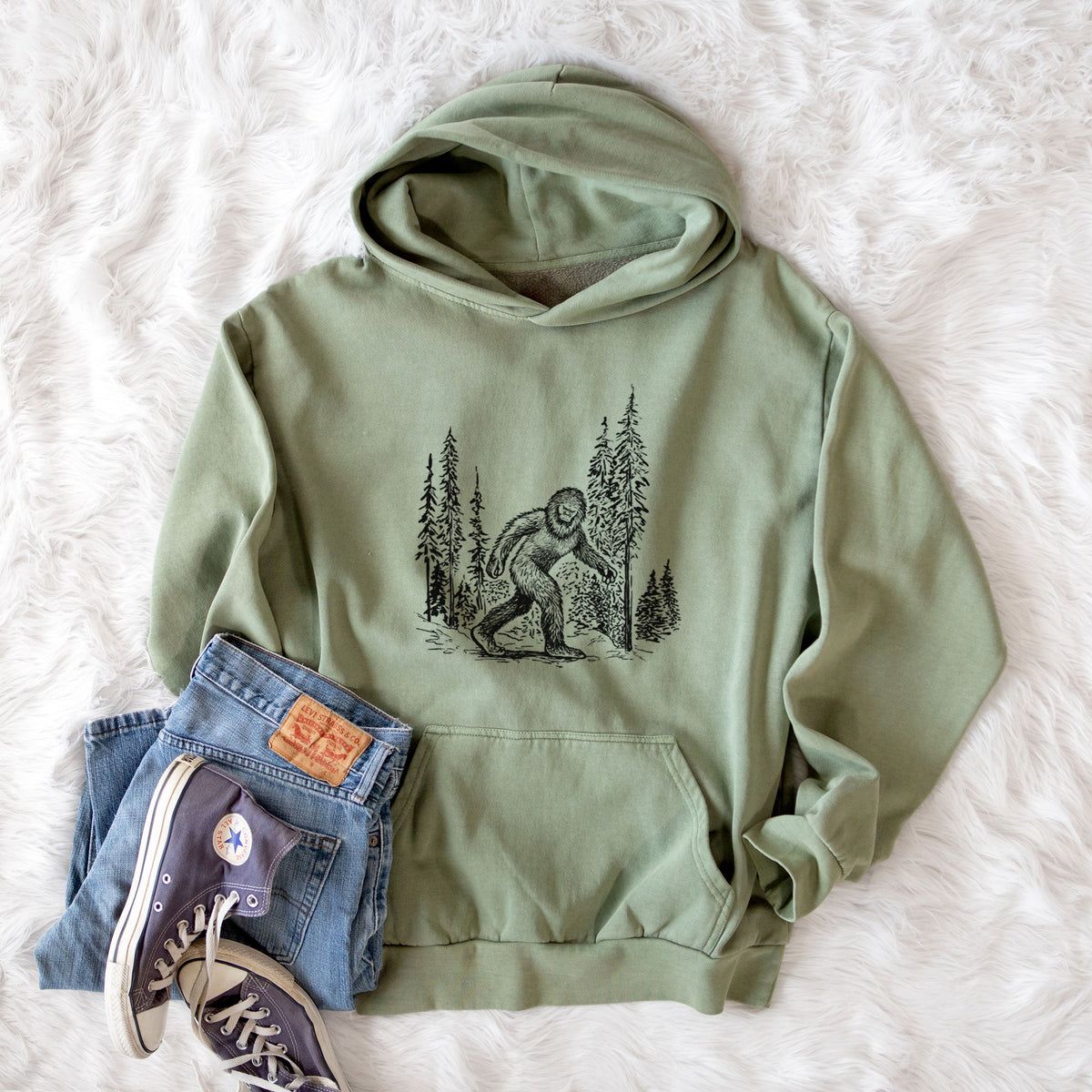 Bigfoot in the Woods  - Urban Heavyweight Hoodie