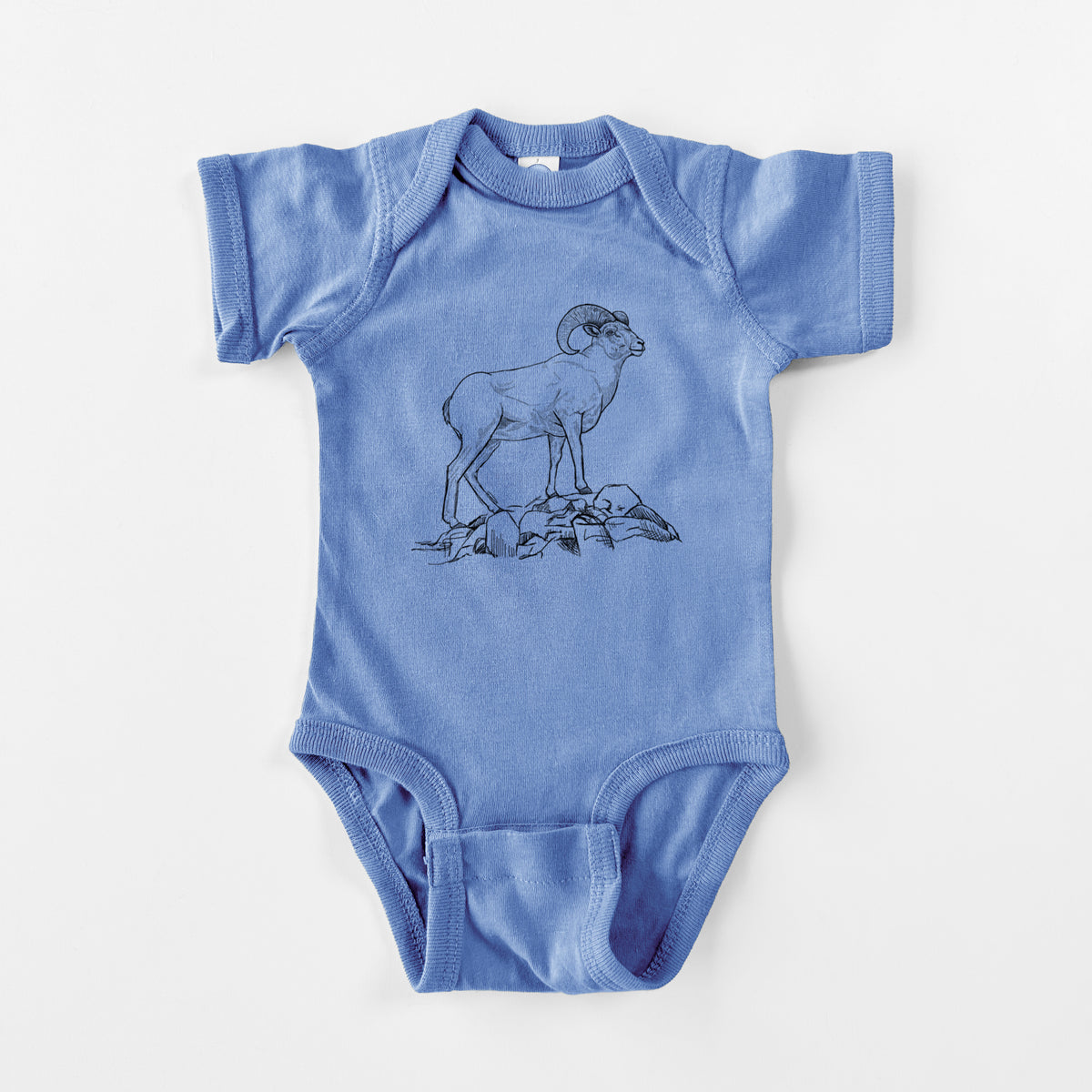 Bighorn Sheep Ram - Ovis canadensis - Baby Fine Jersey Bodysuit