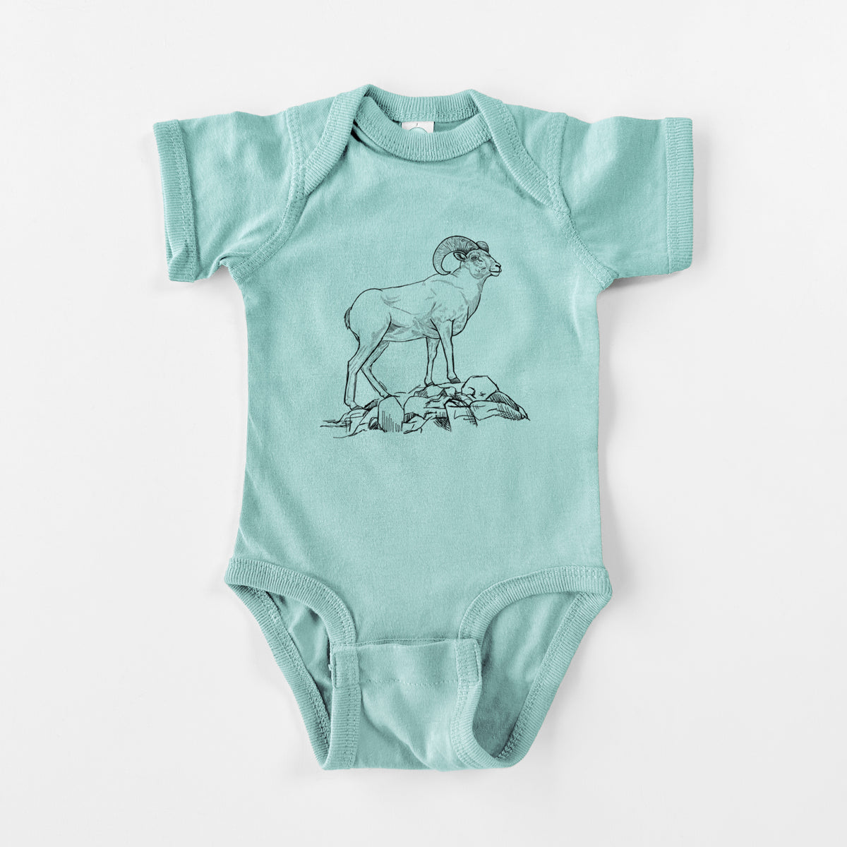 Bighorn Sheep Ram - Ovis canadensis - Baby Fine Jersey Bodysuit