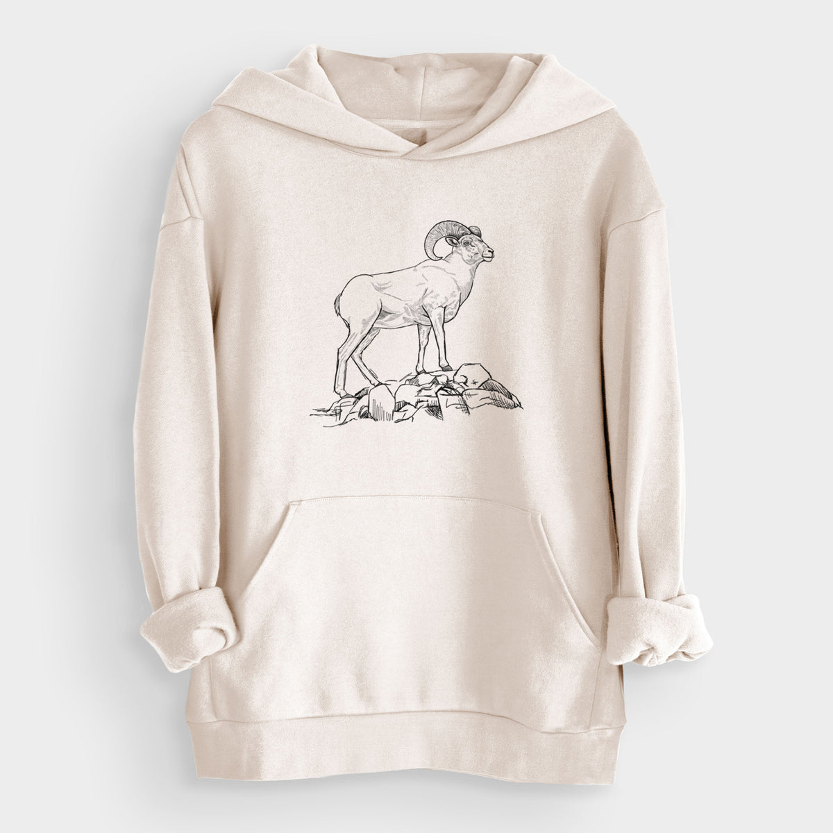 Bighorn Sheep Ram - Ovis canadensis  - Bodega Midweight Hoodie