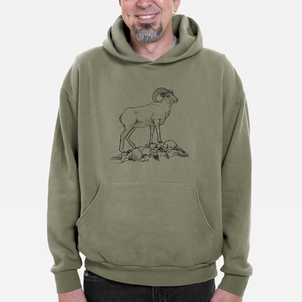 Bighorn Sheep Ram - Ovis canadensis  - Bodega Midweight Hoodie