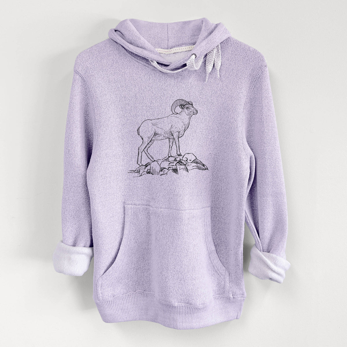 Bighorn Sheep Ram - Ovis canadensis - Knit Hoodie