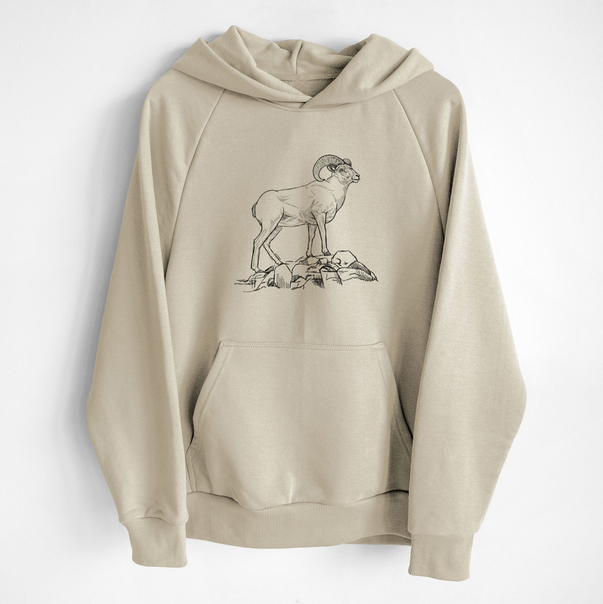 Bighorn Sheep Ram - Ovis canadensis - UltraLuxe Heavyweight French Terry Hoodie