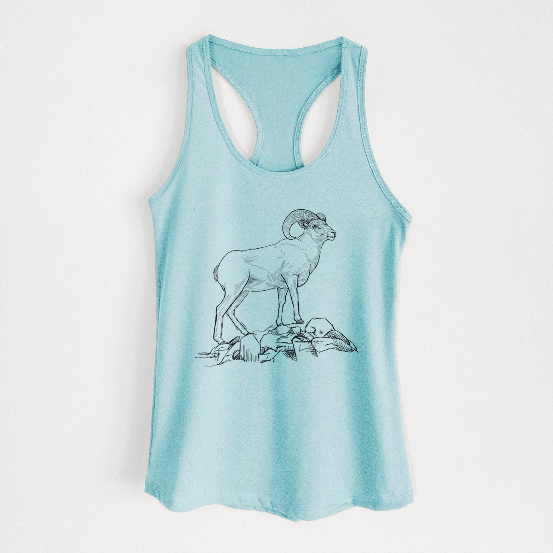 Bighorn Sheep Ram - Ovis canadensis - Women's Racerback Tanktop