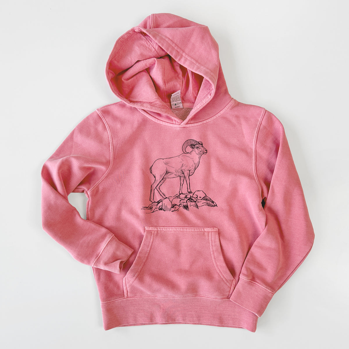 Bighorn Sheep Ram - Ovis canadensis - Youth Pigment Dyed Hoodie