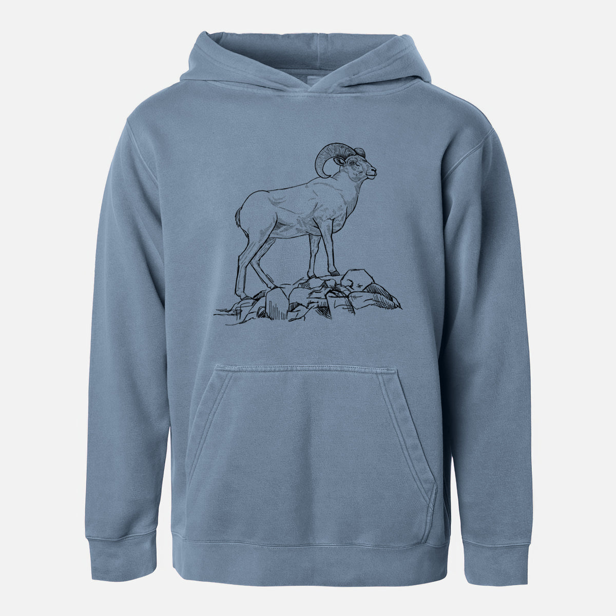 Bighorn Sheep Ram - Ovis canadensis - Youth Pigment Dyed Hoodie