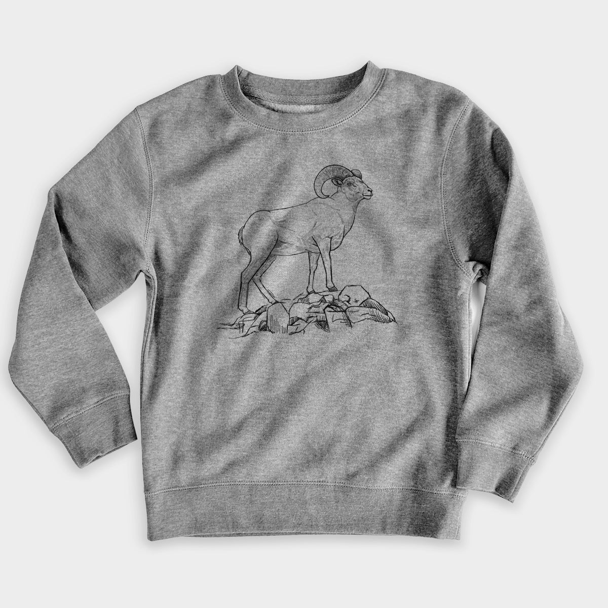 Bighorn Sheep Ram - Ovis canadensis - Youth Lightweight Crewneck Sweatshirt