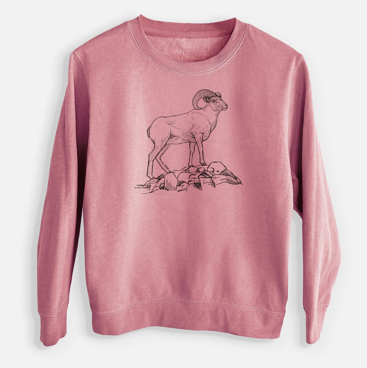 Bighorn Sheep Ram - Ovis canadensis - Youth Lightweight Crewneck Sweatshirt