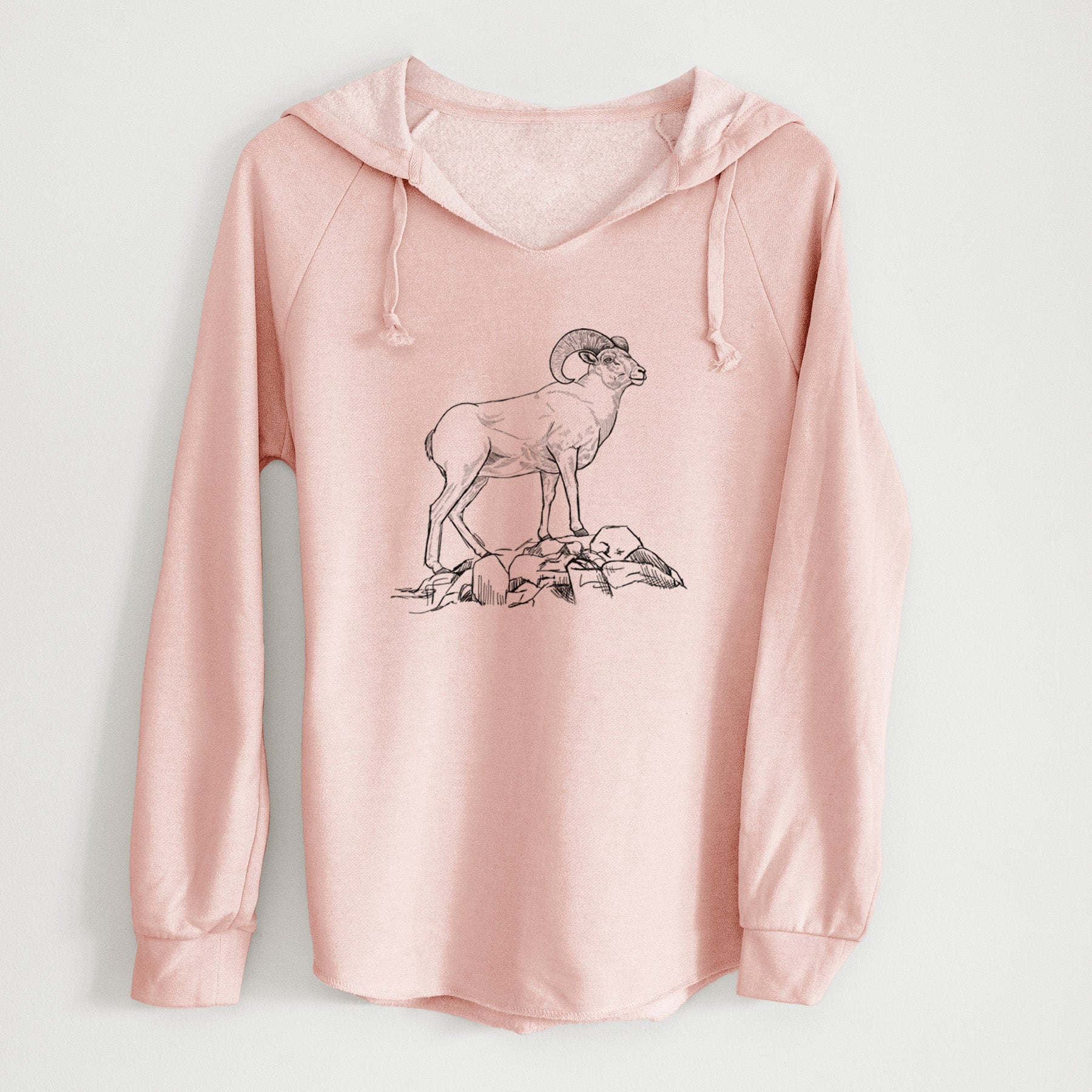 Bighorn Sheep Ram - Ovis canadensis - Cali Wave Hooded Sweatshirt