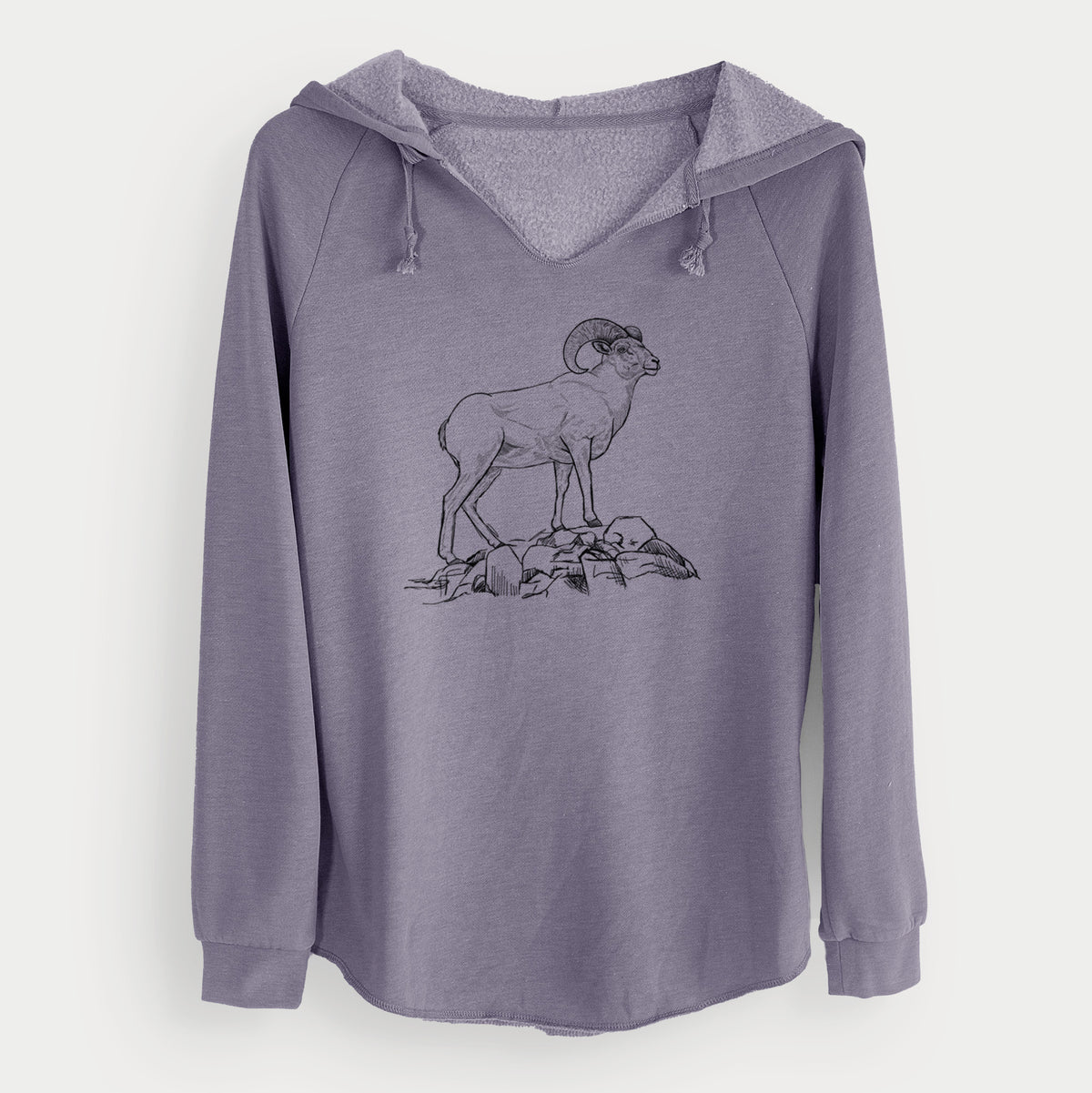 Bighorn Sheep Ram - Ovis canadensis - Cali Wave Hooded Sweatshirt