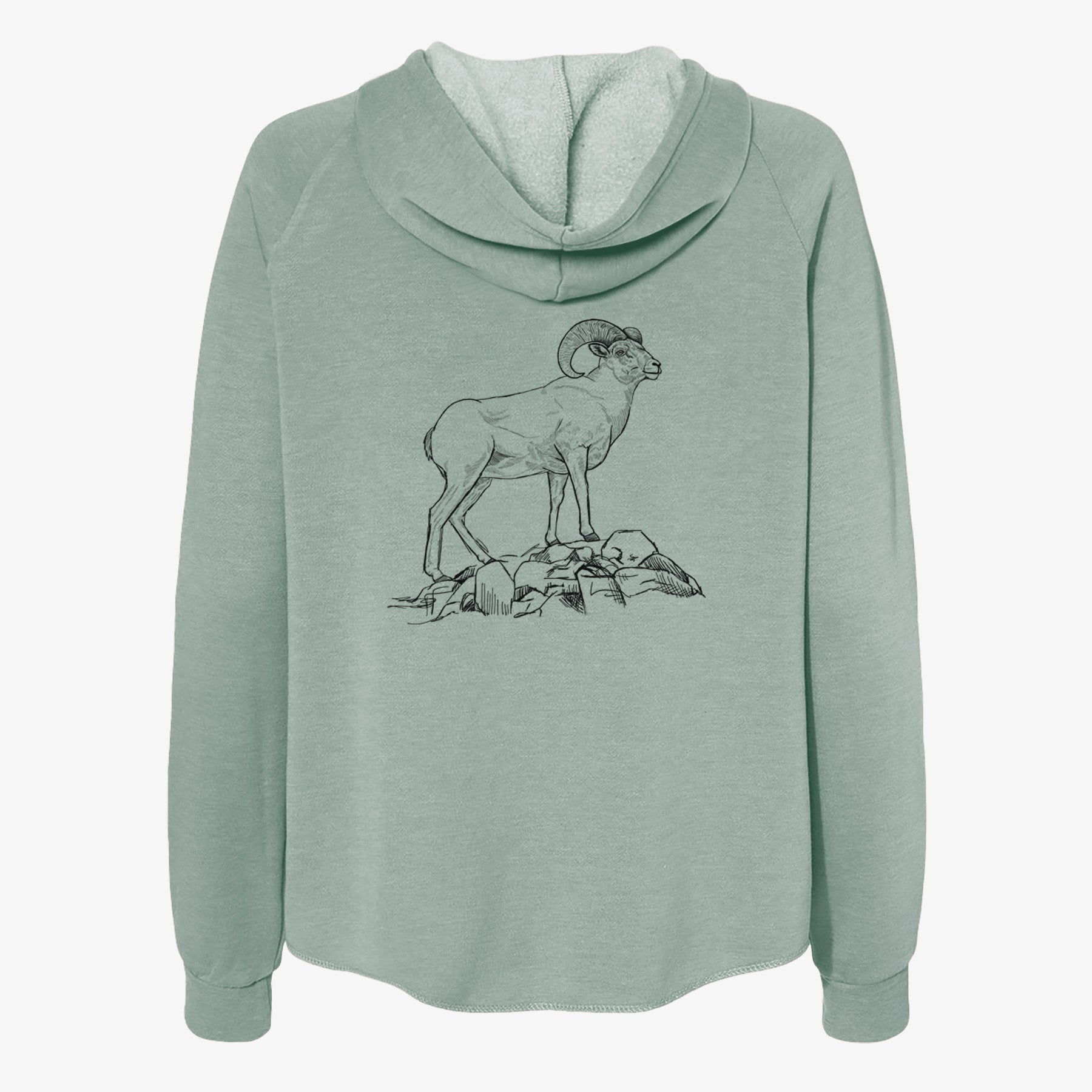 Bighorn Sheep Ram - Ovis canadensis - Women's Cali Wave Zip-Up Sweatshirt