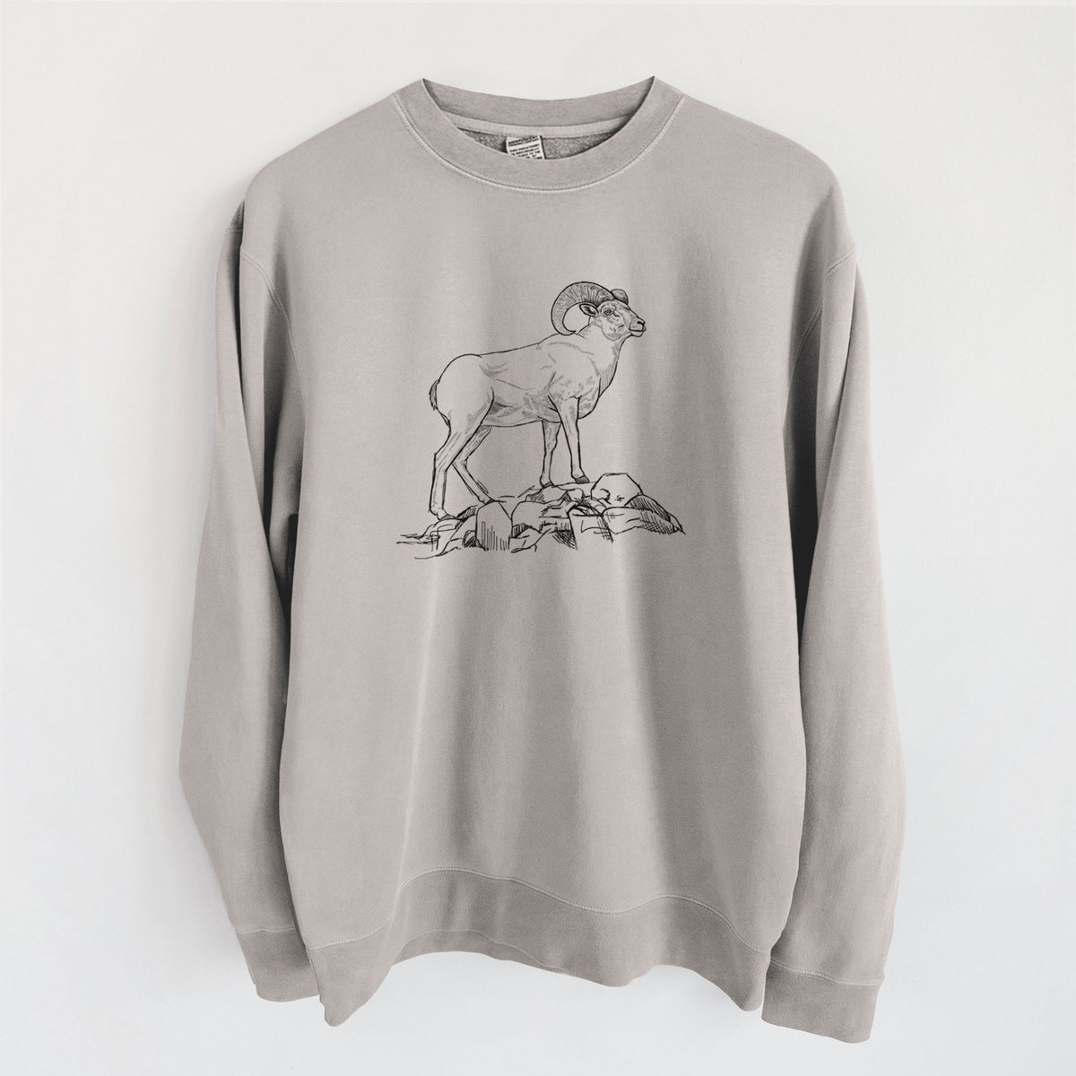 Bighorn Sheep Ram - Ovis canadensis - Unisex Pigment Dyed Crew Sweatshirt