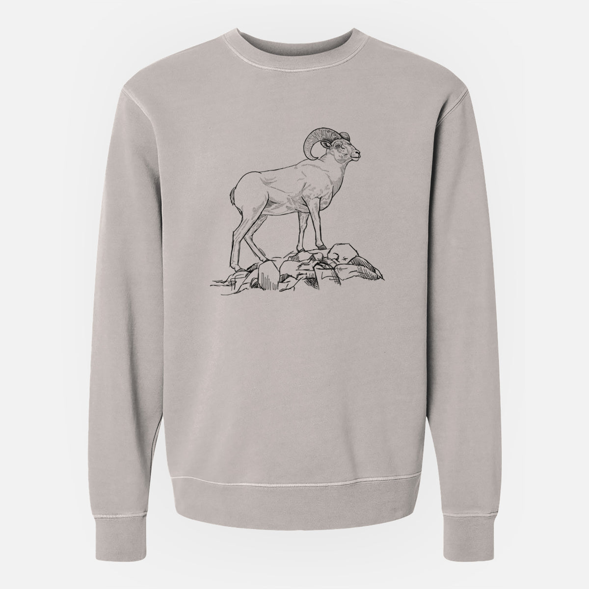 Bighorn Sheep Ram - Ovis canadensis - Unisex Pigment Dyed Crew Sweatshirt