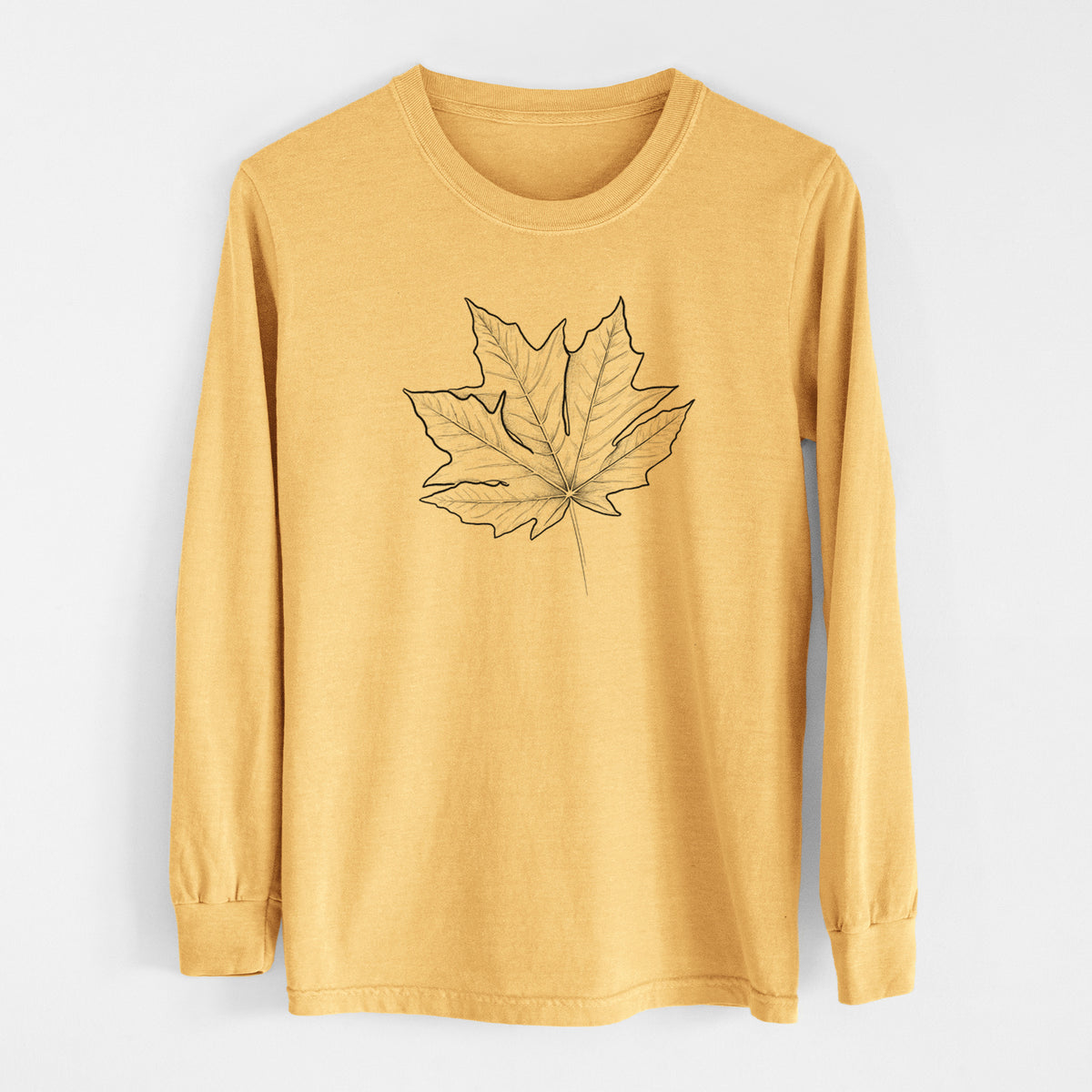 Bigleaf Maple - Acer macrophyllum - Men&#39;s Heavyweight 100% Cotton Long Sleeve