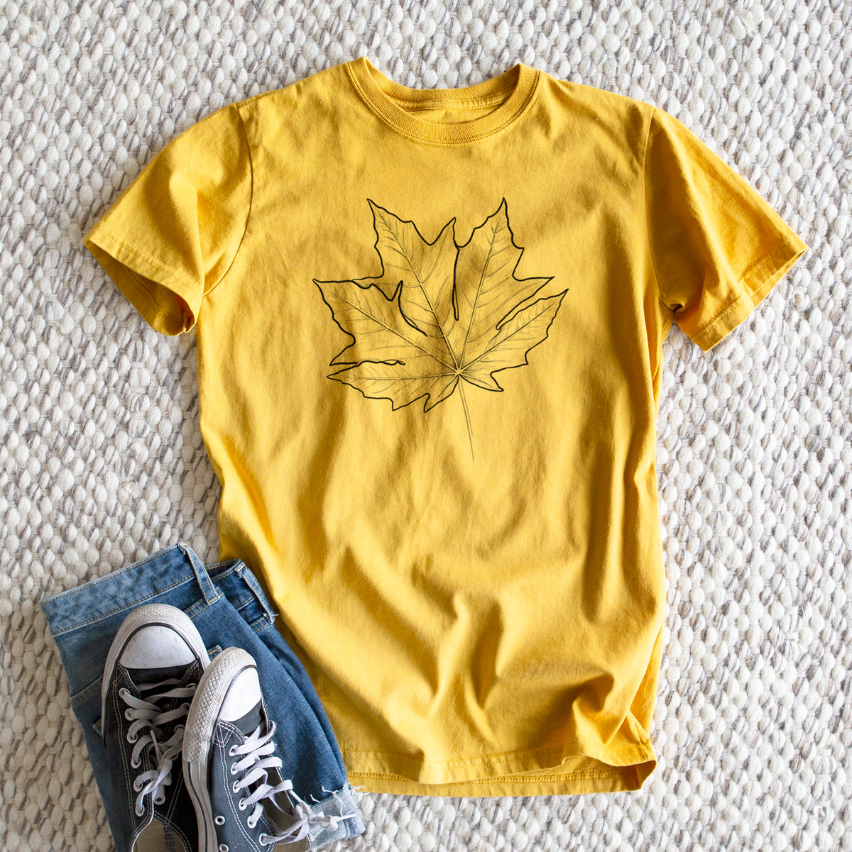 Bigleaf Maple - Acer macrophyllum - Heavyweight Men&#39;s 100% Organic Cotton Tee