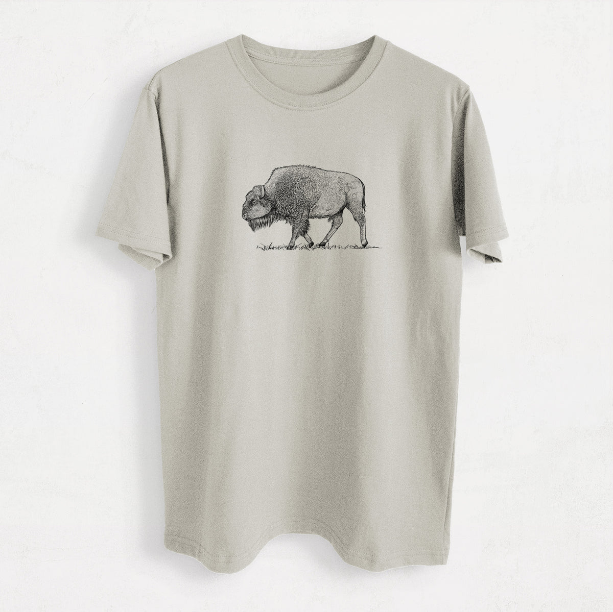 American Bison / Buffalo - Bison bison - Heavyweight Men&#39;s 100% Organic Cotton Tee