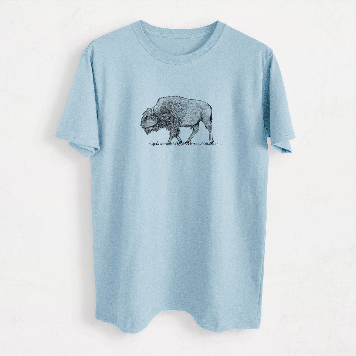 American Bison / Buffalo - Bison bison - Heavyweight Men&#39;s 100% Organic Cotton Tee