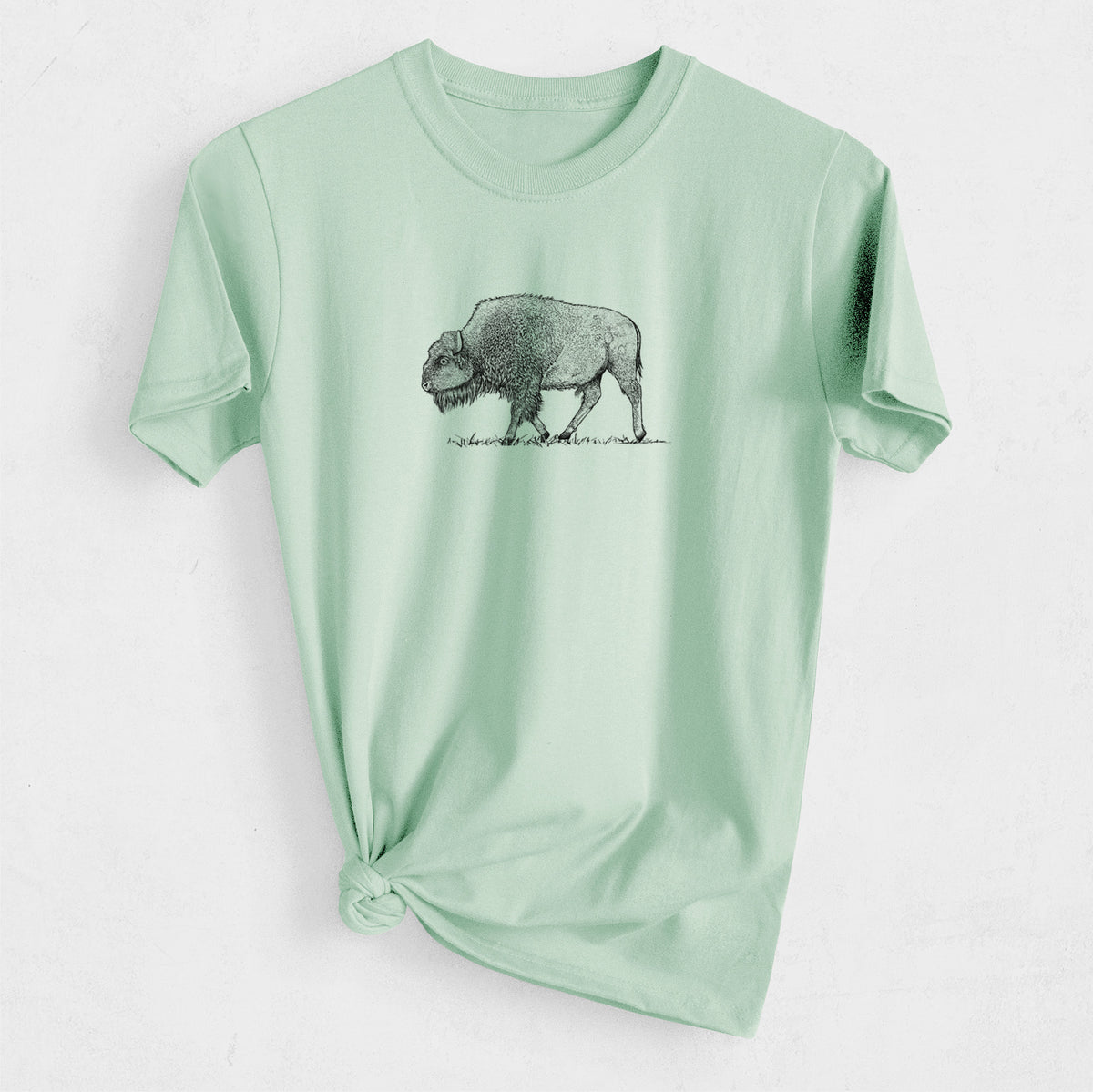 American Bison / Buffalo - Bison bison - Heavyweight Men&#39;s 100% Organic Cotton Tee