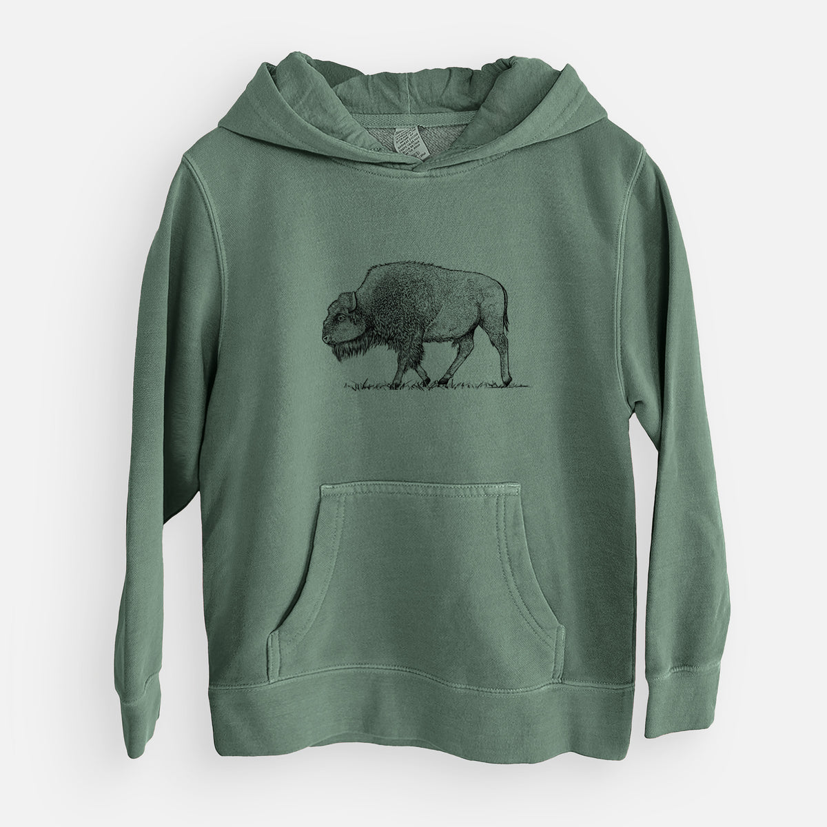 American Bison / Buffalo - Bison bison - Youth Pigment Dyed Hoodie