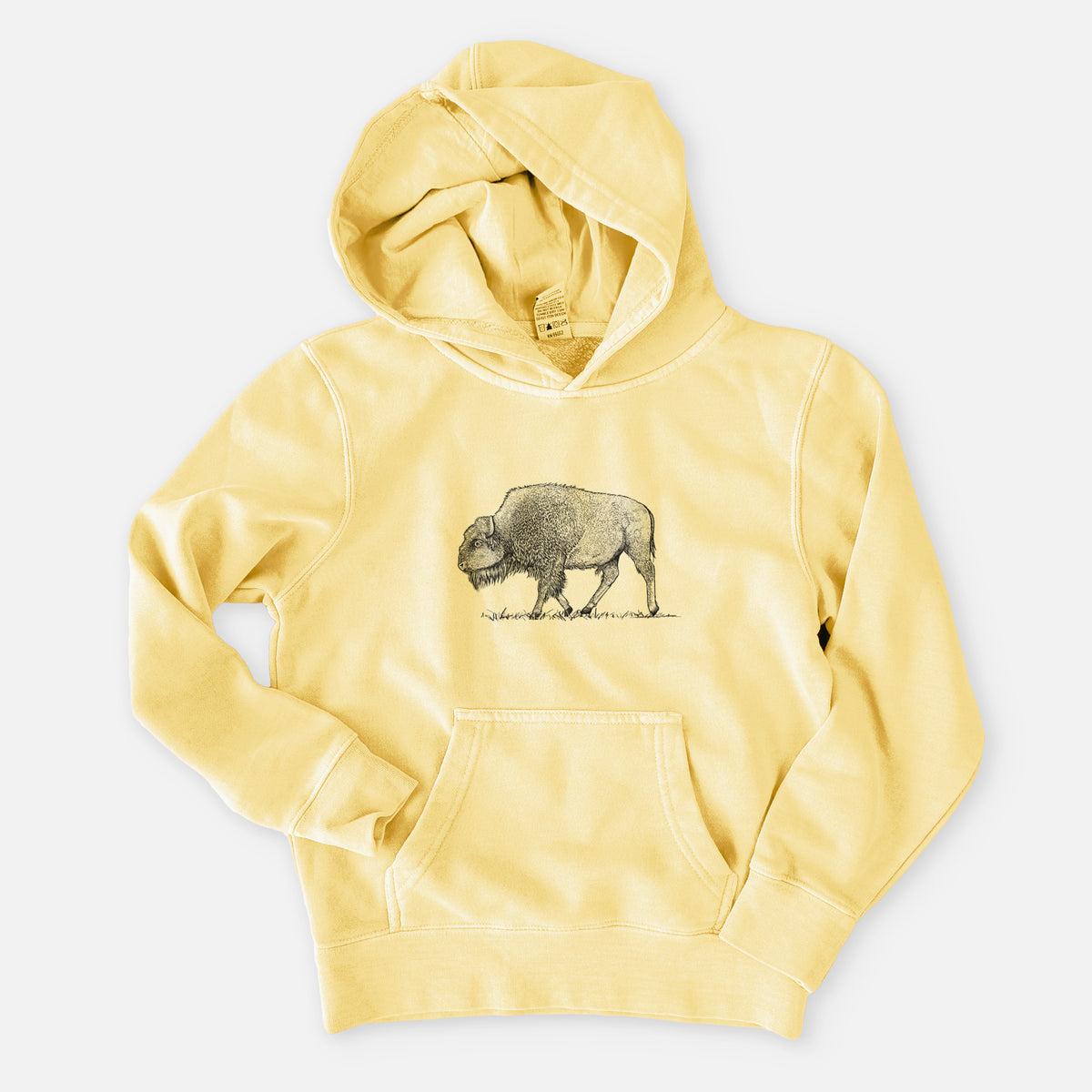 American Bison / Buffalo - Bison bison - Youth Pigment Dyed Hoodie