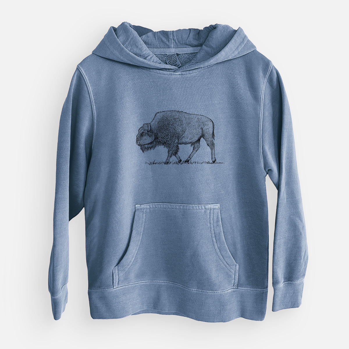 American Bison / Buffalo - Bison bison - Youth Pigment Dyed Hoodie