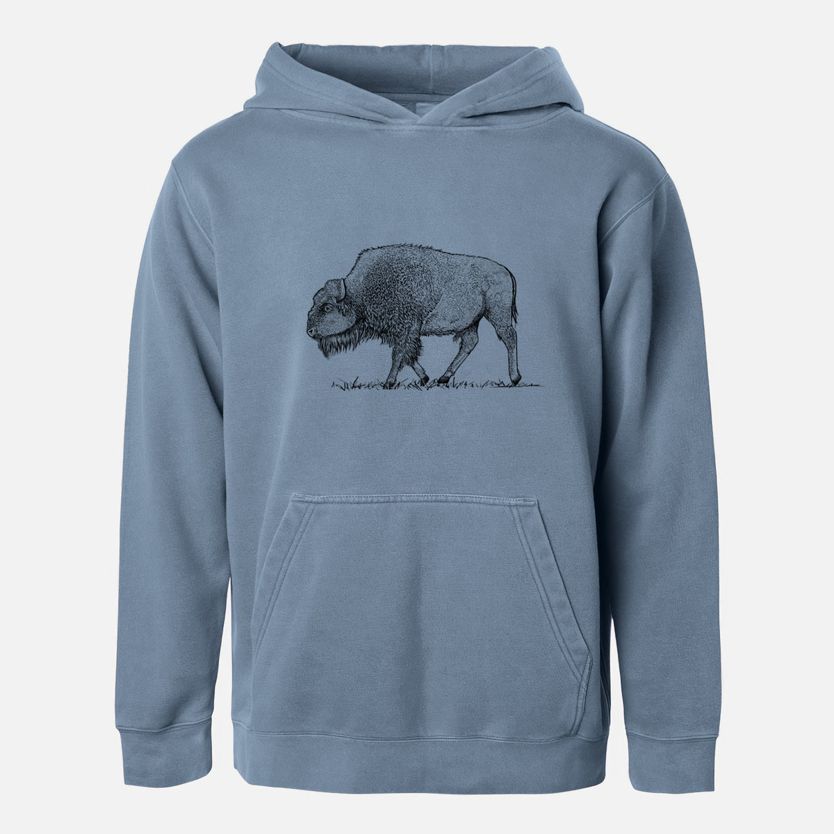 American Bison / Buffalo - Bison bison - Youth Pigment Dyed Hoodie