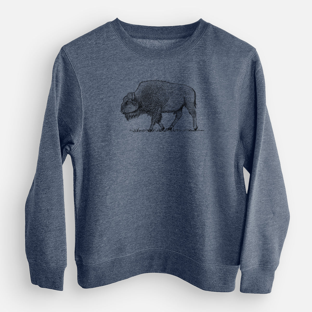 American Bison / Buffalo - Bison bison - Youth Lightweight Crewneck Sweatshirt