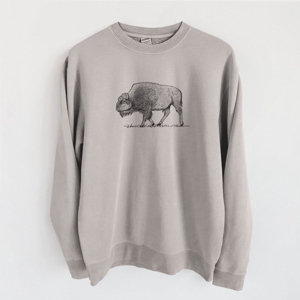 American Bison / Buffalo - Bison bison - Unisex Pigment Dyed Crew Sweatshirt