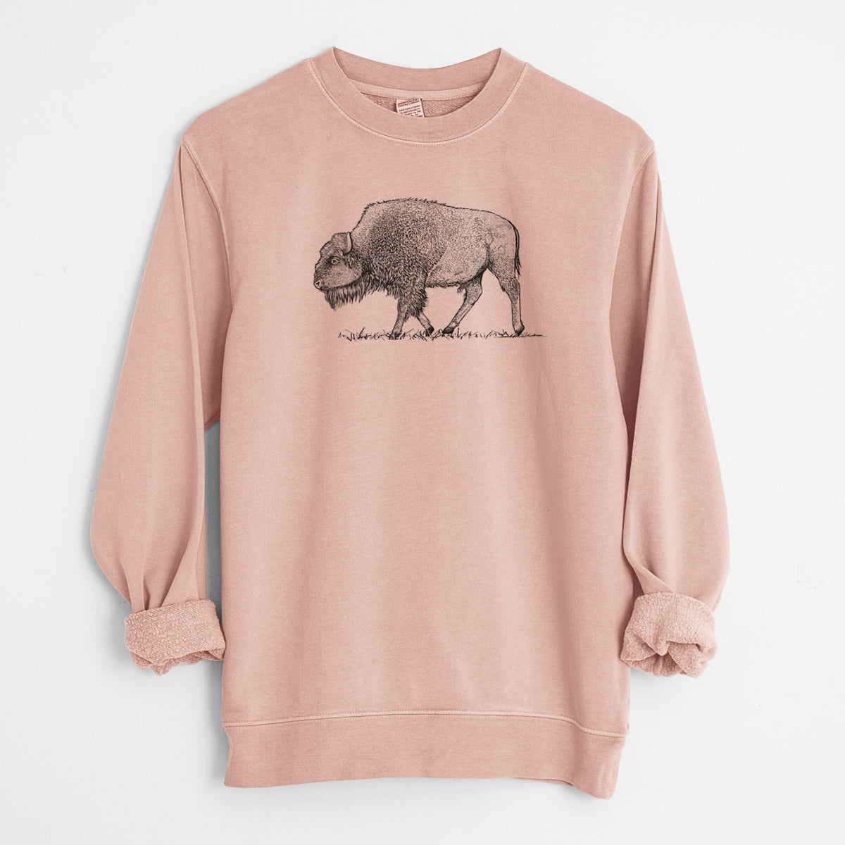 American Bison / Buffalo - Bison bison - Unisex Pigment Dyed Crew Sweatshirt