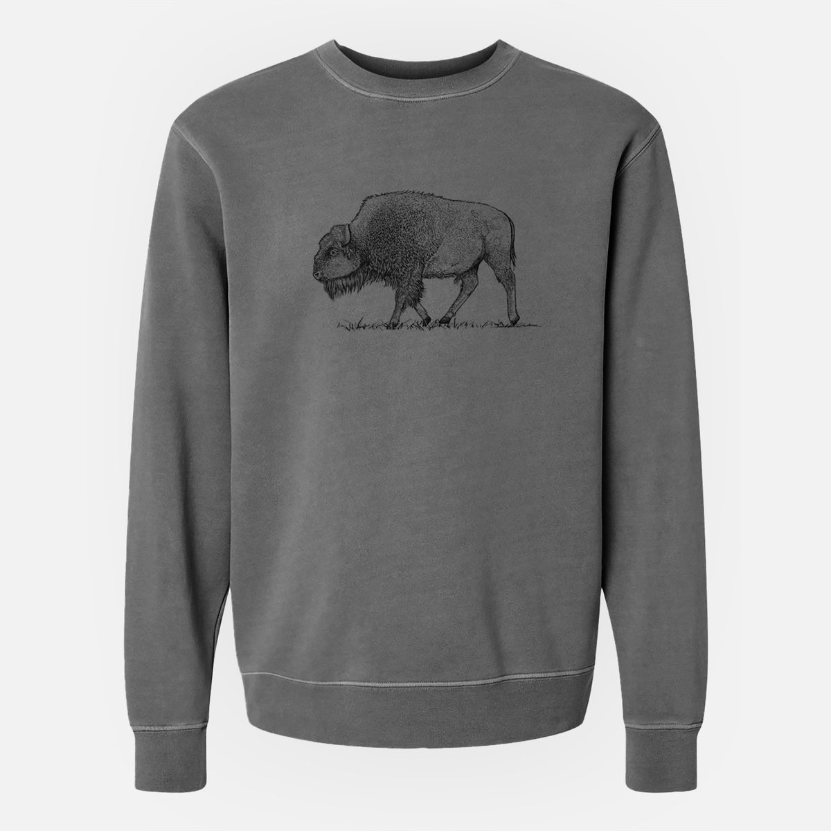 American Bison / Buffalo - Bison bison - Unisex Pigment Dyed Crew Sweatshirt