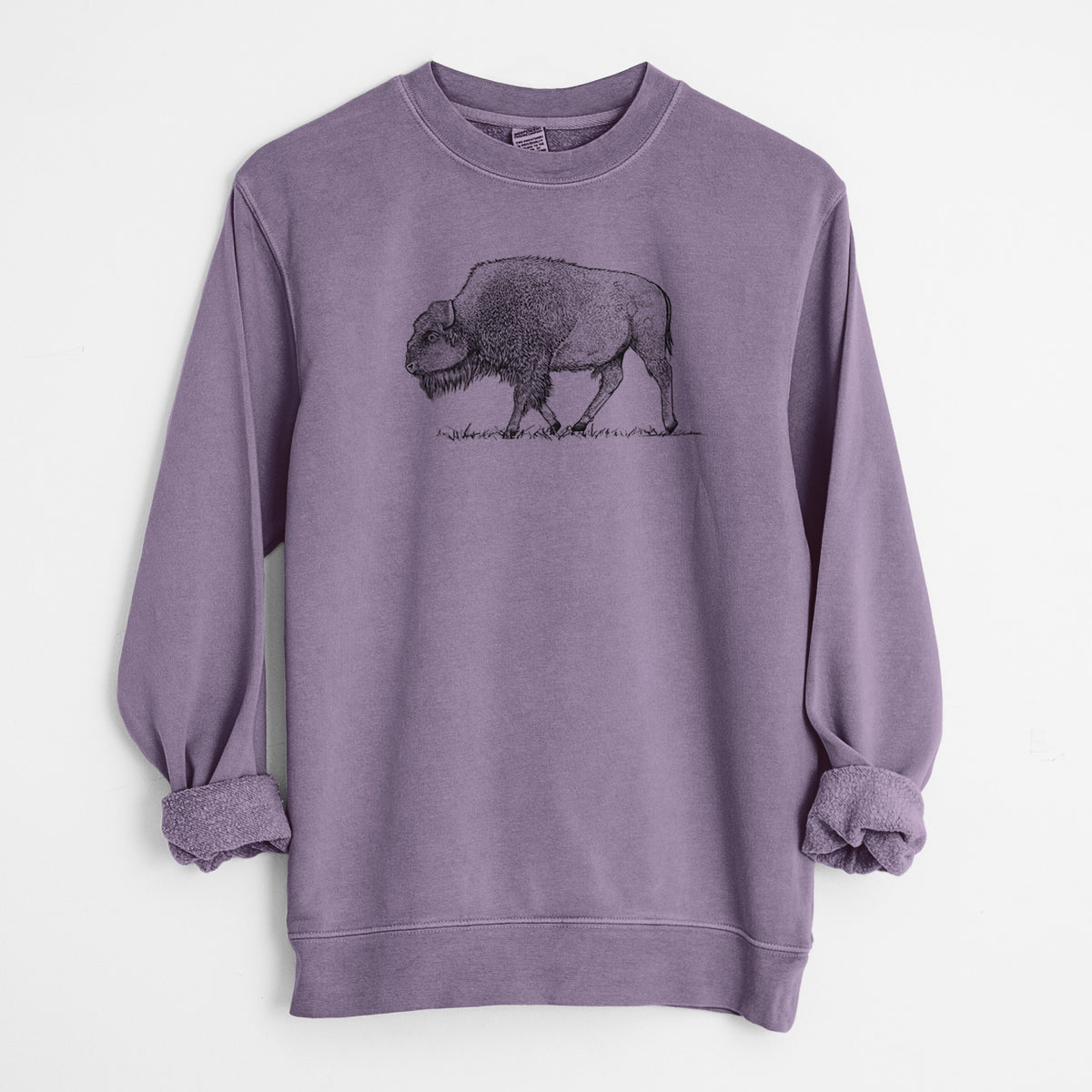 American Bison / Buffalo - Bison bison - Unisex Pigment Dyed Crew Sweatshirt