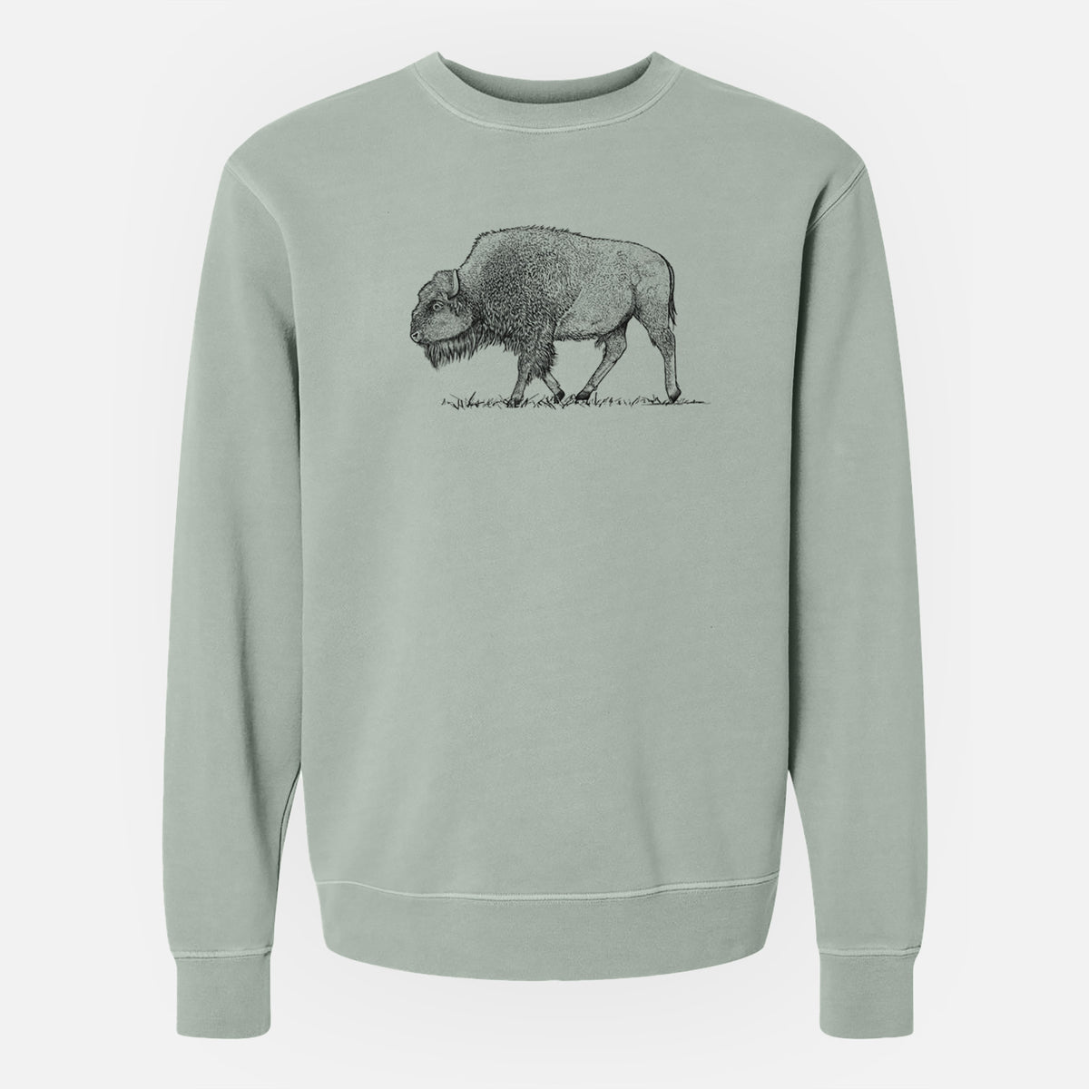 American Bison / Buffalo - Bison bison - Unisex Pigment Dyed Crew Sweatshirt