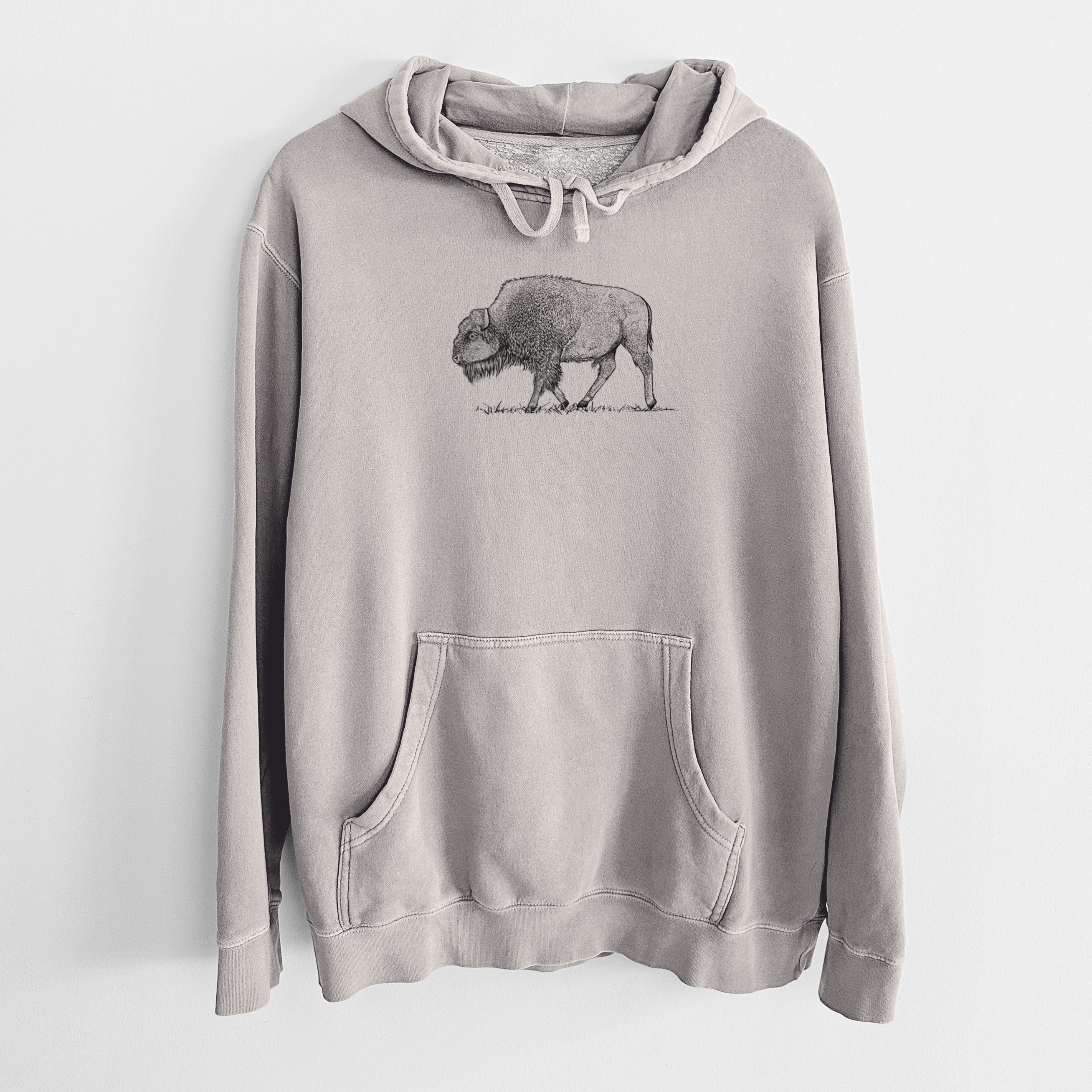 American Bison / Buffalo - Bison bison - Unisex Pigment Dyed Hoodie