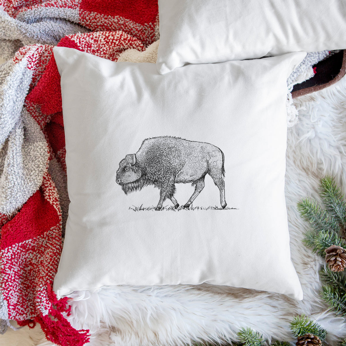 American Bison / Buffalo - Bison bison - Throw Pillow Cover