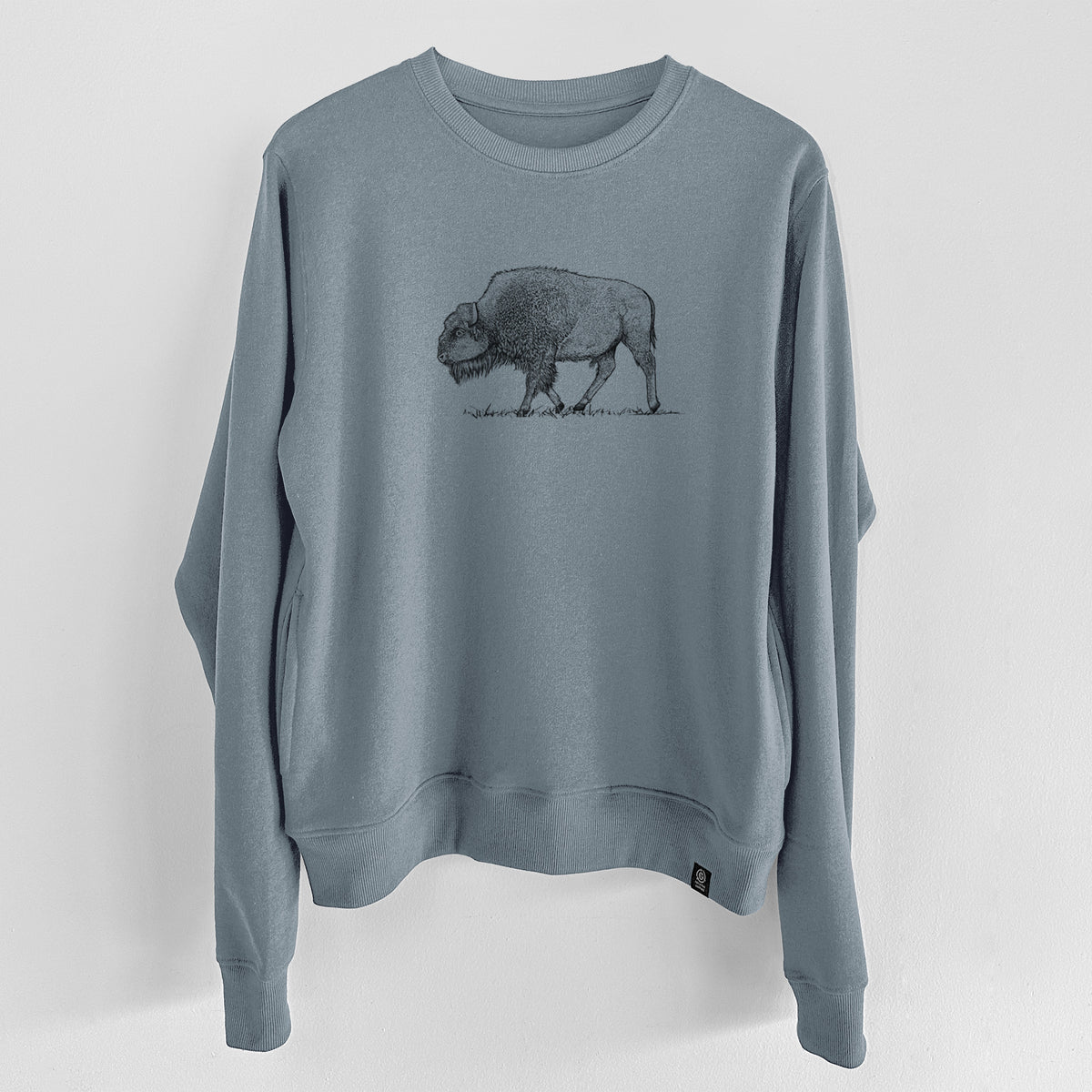 American Bison / Buffalo - Bison bison  - Unisex Reclaimed Crewneck Sweatshirt