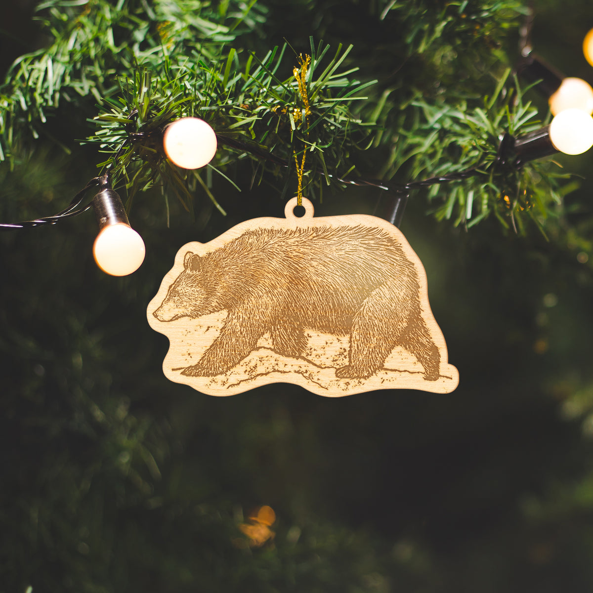 Black Bear Wooden Ornament