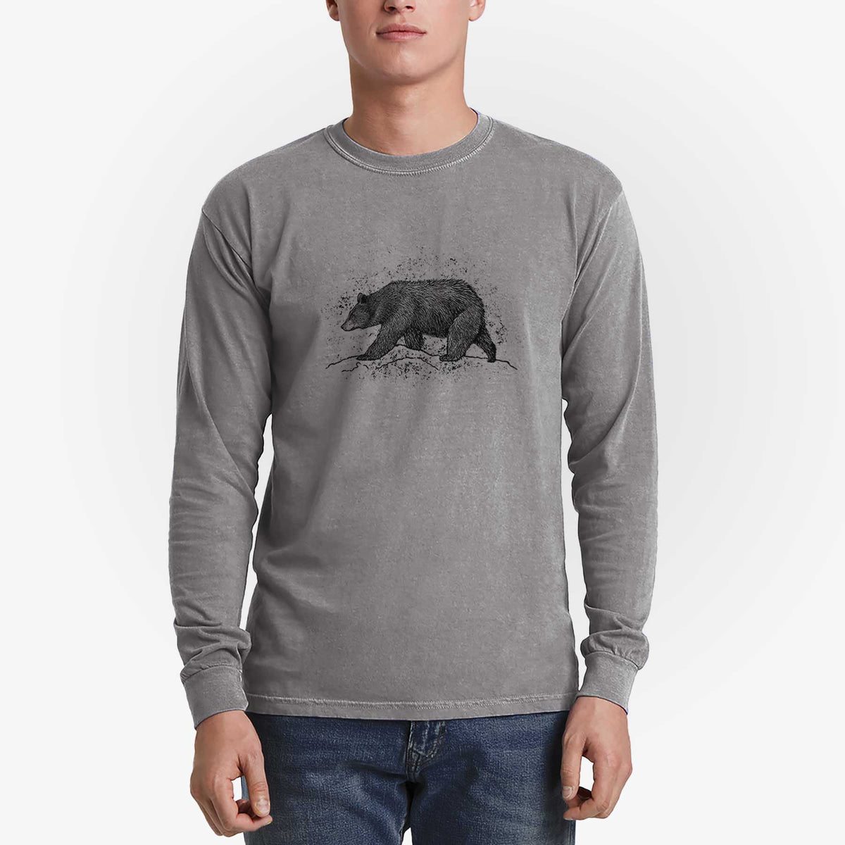 Black Bear - Men&#39;s Heavyweight 100% Cotton Long Sleeve