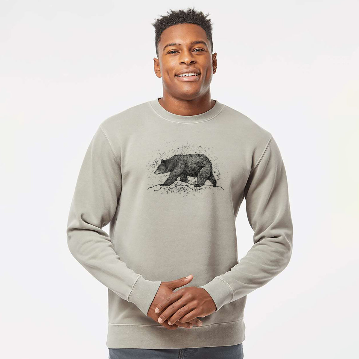 Black Bear - Unisex Pigment Dyed Crew Sweatshirt